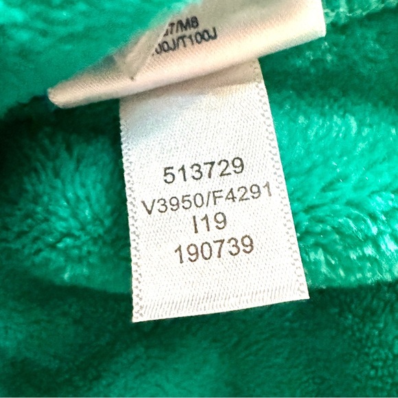 EUC Lands' End Soft Teddy Fleece L Petite Teal Green 1/4 Snap Pullover Pockets - Picture 10 of 10